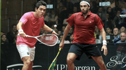 SquashWithMe present Hisham Ashour in action against Rodriges