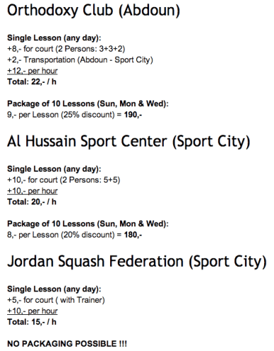 SquashWithMe Training Packages